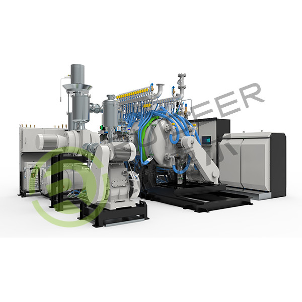 HIP-oven met horizontale vacuümsint met snelle afkoeling met een druk van 10mpa, maximale werktemperatuur van 1800 °C.